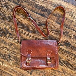 Brown Italian Leather Crossbody Bag